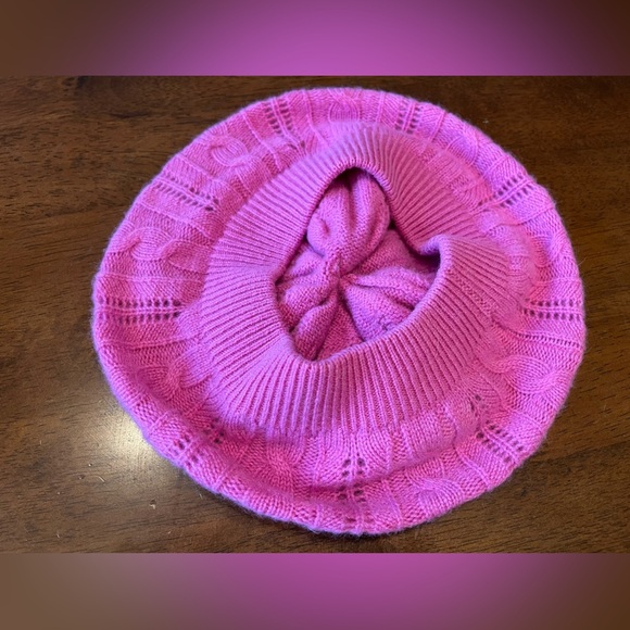 NWOT Pendleton 100% Cashmere Beret Pink - Picture 2 of 4